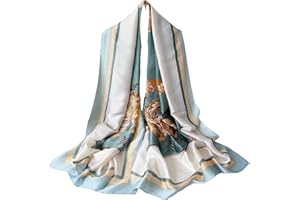 WEIGEER Bufanda de seda para mujer, bufanda azul, bufandal Lotus Scarf Neckerchief Long Head Wrap Thin Scarf Beach Women Hijab Belt Vintage Bridal Shawl Chiffon Scarf Cloth White