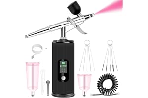 Kalolary 36PSI Airbrush Zestaw, Przenośny Bezprzewodowy Zestaw Aerografów i Zestaw do Wielokrotnego Ładowania do Makijażu, Kolorowania, Zdobienia Paznokci, Tatuażu