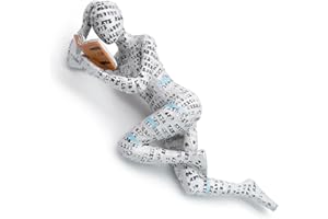 JJQHYC Scultura in Resina per Amanti dei Libri, Statua di Donna Che Legge Decorazione per Libreria, Ornamento Astratto Pensatore, Regalo per Lettori, Statuette Decorative Casa Moderni (C)