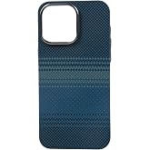 Ehr. iPhone 16 Pro Max Uyumlu Kamera &Ccedil;ıkıntılı Magsafe Wireless Şarj &Ouml;zellikli Karbon Fiber Tasarımlı Armor Kevlar Kapak (Mav
