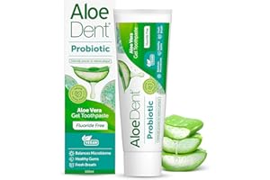Aloe Dent - Probiotic Aloe Vera Gel Toothpaste - Fluoride Free - Balances Microbiome, Supports Healthy Gums & Freshens Breath - Vegan, Cruelty Free & SLS Free - 75ml - 1 Pack