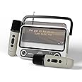 XECH Karaoke Speaker with Mic Mini TV Bluetooth Speaker Wireless Dual Mic Vocal Cancellation Magic Ai Voice Changer Rechargeable Retro Radio Birthday Party Gift for Boys Girls Friends (KTV)