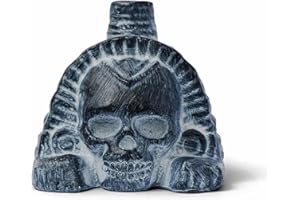 PIZENS Silbato Azteca de la Muerte, Hecho a Mano, Aztec Death Whistle con Diseño de Calavera para Halloween, Decoración, Colección (Estilo 1)