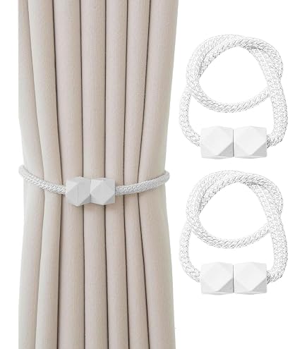 MELALUXE Confezione da 6 Fermatende Magnetici per Tende, Fermatende