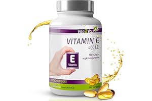 ‎VITA2YOU Vita2You Vitamin E 400 IE - 240 Softgel Kapseln - 416mg Vit E - Hochdosiert - 8 Monate Versorgung - Premium Qualität