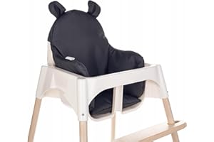 AMAMI Seat Cushion Compatible with Ikea Antilop High Chair - High Chair Seat Cover - Chair Cushion for Toddlers - Handmade Baby Cushion - Anti-Allergic - Handmade - Teddy - Graphite