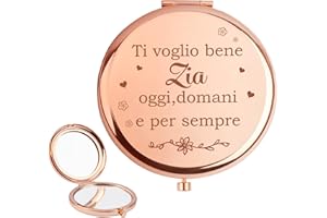 BCHJATK Regalo Zia,Regalo per Zia,Idee Regalo Zia,Festa Della Mamma Idee Regalo per Zia,Regalo Zia Compleanno,Regalo Zia Natale,Regali Zia,Idee Regali Zia,Specchio per Trucco,Specchio Trucco Ingranditore
