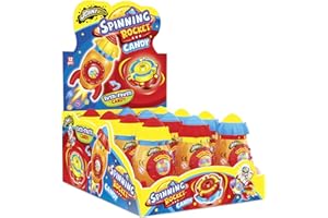 GEAKV Joygum Spinning Rocket Trottola Razzo con Caramelle Espositore da 12 Razzi