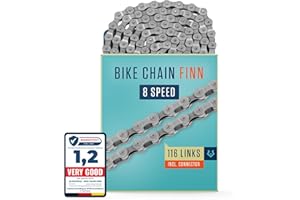 Alphatrail Bike Chain Finn 5-, 6-, 7-, 8-Speed 116 Links I Compatible with Shimano, SRAM, KMC, Connex I Incl. Chain Lock