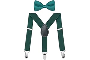 FACATH Kids Braces Bowtie Sets for Christmas Party Costume Dress, Y-Shape Adjustable Suspenders With Bow Ties Gift Idea For Boys And Girls