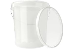 Hink med lock 16 liter transparent – livsmedelssäker lufttät och stabil, tom hink med handtag och lock lämplig för livsmedels