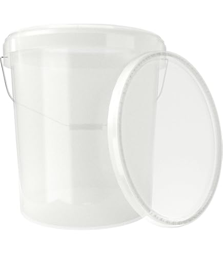 Ronde kunststof emmer met deksel voor voedsel en chemicaliën, 4 liter, luchtdicht, 10