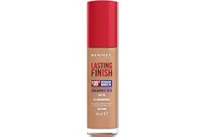Rimmel London Lasting Finish 35 Hour, fondotinta, lunga durata, idratante, formula vegana, copertura totale, 30 ml, 300 Sand,