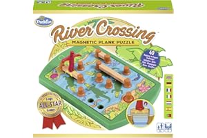 RAVENSBURGER Thinkfun River Crossing Magnetic Plank Puzzle Logic Challenge Game for Kids Age 8 Years and Up