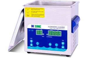 Profesional Limpiador Ultrasónico DK SONIC 2L 40KHz 60W Limpiador Ultrasonidos de Acero Inoxidable con Calentador Degas para Partes de Carburador Latón Relojes Joyas Dentales Monedas de Metal