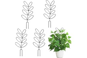 HUSHRICH 4Pcs Climbing Plants Support Trellis Small Garden Support Stand Gardens Plant Pot Trellis for Climbing Plants, Superimposed Indoor Climbings Trelli Houseplant Supports 13 x 5 Inch Black