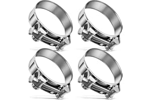ENUTROF Moto Collier de Serrage Tuyau d'échappement 4Pcs Colliers de Manchon Echappement en Acier Inoxydable pour Famille Turbines Tuyaux de Drainage Raccord Bateaux Camions de Construction (64-67mm)