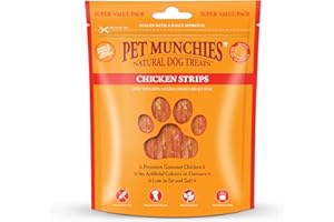 Pet Munchies Chicken Strips Dog Treats, Value Pack Dog Chews with Natural Real Meat, Low in Fat and High in Protein 320 g (Pack of 1), Clear