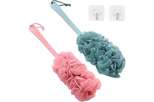 DHSBGWSX Lot de 2 brosse de bain à long manche et douche