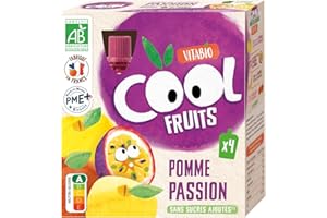 Vitabio Cool - Gourdes Fruits Pomme Passion Compote 4x90 g - Compote - BIO