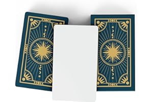 Metaphoracle Créez vos propres cartes Oracle – Cartes de tarot vierges à faire soi-même – Lot de 80 cartes Oracle vierges avec motif feuille d'or céleste – Taille standard de la carte de tarot 12,1 x
