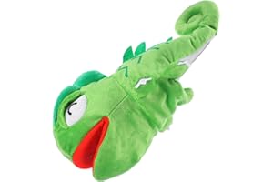 Toyvian Caméléon Marionnette Enfants Main Marionnette Animal en Peluche Lézard Jouet en Peluche Lézard Marionnette Enfants Lézard Marionnette pour Raconter des Histoires avec Bouche