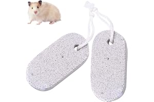 Zovator Pet Teeth Grinding Stone, 2 Pcs Teeth Grinding Chew Toys Hamster Chew Toys Natural Calcium Mineral Stone Teeths Molar Toy for Parrot Rabbit Hamster Rat Chinchilla