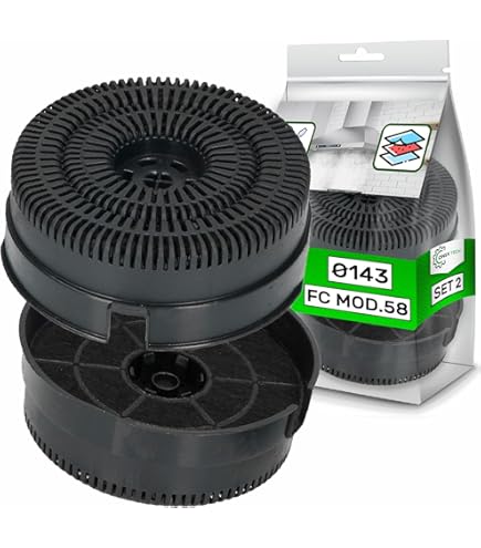2 Filtri Carboni Attivi Per Cappa Aspirante - Diametro 125mm, Ricambio Per AEG ECFB03