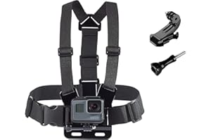 YUNXIASW Supporto toracico, cinturino toracico regolabile, materiale traspirante compatibile con tutte le videocamere Gopro, AKASO, DJI osmo e altre action camera (nero)