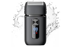 ‎BRIGHTUP Brightup folienrasierer herren elektrisch, elektrischer rasierer mit Bartschneider & Aufbewahrungstasche, Nass- und Trockenrasierer, USB-C-Ladekopf, LED-Anzeige, Reiseschloss