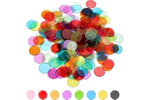 xolear 600Pcs Bingo Markings, Clear Tombola Markings Plastic | for Math Exercises Colorful Bingo Markings for Educational Toy