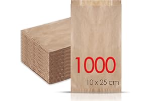 MAMAPAS 1.000 Kraftpapiertüten 10+4x25, butterbrottüten, Papiertüte für Brot, Kleine Tüten für Süßigkeiten, Krafttüten, Plätzchentüten Papier, Geschenktüten, Sandwichtüten, Bäckertüten, brottüten
