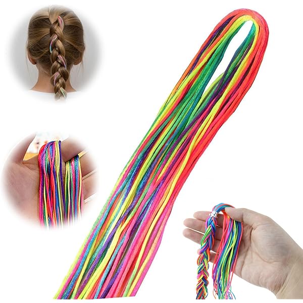 30 Bunte Haarwickelschnüre Zum Flechten – 82 Cm Lang, Regenbogen-Farbverlauf Für Frauen & Mädchen