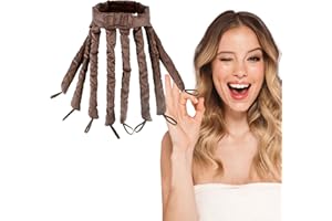 KUJAIS New Lockenwickler Locken Ohne Hitze, Heatless Curls Band Octopus Lockenwickler große Locken, Lockenwickler über Nacht Hair Curler DIY Haarstyling Tools für langes mittleres Haar (Braun)