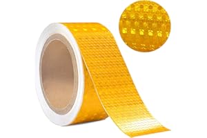 HIKPACKER Reflektierendes Klebeband Gelb 10m x 5cm, Wasserdichtes Reflektorband Selbstklebend Reflective Tape Wetterfest Hochintensität Reflektorfolie Selbstklebend Warnband für Straße,Fahrräder,Helme,Motorrad