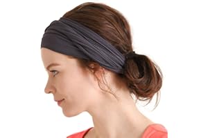 ‎CHARM Dünnes Lauf Stirnband Sport Haarband Herren, Bandana Damen Sommer Japanische Mode Lang, Loop Tuch Zum Binden Dunkelgrau