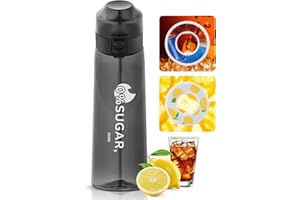 Zetsriten Air Gourde Pods Saveur Bouteille, 650ML Air Gourde Up Bouteille Avec de 2 Capsules de saveur Gout Pods, Bouteille d'eau parfumée sans BPA avec paille, 0 sucres et tasse d'eau