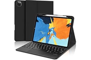 SENGBIRCH Étui pour iPad Pro 11 (2018-2022), iPad Air 5e/Air 4e 10.9 2022/2020 avec Smart Trackpad -Détachable sans Fil Clavier, Étui Clavier Bluetooth avec pavé Tactile, français AZERTY-Noir