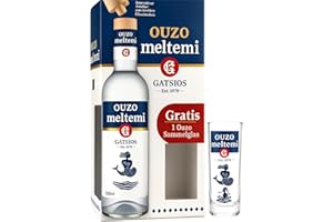 GENERISCH Griechischer Ouzo Meltemi Geschenk Box mit Ouzo Glas (1)