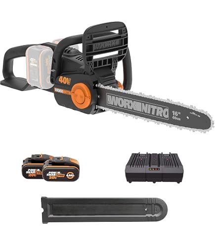 Opuladuo Lot de 2 chaînes de tronçonneuse 40 cm 3/8 1,1 mm 56 TG, compatibles avec Worx WG385E.9 / WG385E, chaînes de tronçonneuse compatibles avec Worx WG385E / WG385E.9
