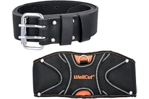 Wellcut WC-P819 Super-Heavy Duty Padded Tool Belt with Leather Pouch Holder Belt