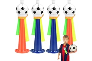 CSIRNTO 4 pezzi Vuvuzela calcio tromba per bambini, tromba di calcio, vuvuzela, tromba, tromba, stadio per bambini, adulti, feste, campionati del mondo