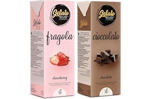 Gelato 4ever - Preparato per Gelato Pronto da Mantecare, Double Pack, Facile da Preparare, Compatibile con Tutte le Macchine per Gelati Come Ninja Creami, Magimix, HKoenig, 1L per Brick, Made in Italy