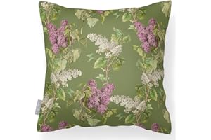 Izabela Peters Waterproof Outdoor Cushion, 43 cm, Filled Evening Garden - Sage, Furniture Seat Cushions for Garden Chairs