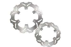 Arashi Front Rear Brake Discs for Suzuki DRZ400S 2000-2009 Brake Disks Motorcycle Accessories DRZ 400 DRZ400 S 400S Silver 2001 2002 2003 2004 2005 2006 2007 DRZ400E