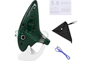 ZETONG Legend of Zelda Ocarina 12 trous Alto Do avec livret et sac de protection (vert froncé)
