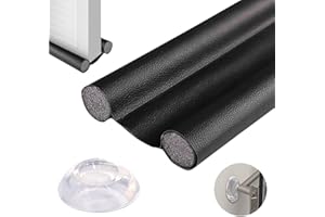 JANDTEK Burlete Puerta Entrada Frio y Calor + Tope Pared - Burlete Aislante Puerta Evita Polvo y bichos - Burlete bajo Puerta Entrada - Burlete Puerta Exterior e Interior para Puertas (Negro, Tope)