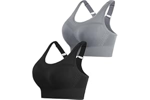 Litherday Sujetador Deportivo Mujer Alto Impacto sin Aros con Almohadillas Extraíbles Bra Deportivo Push Up para Yoga Running Fitness y Entrenamiento Tallas S-XXL