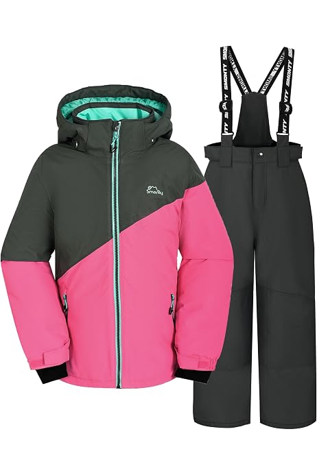 Produktbild von Skijacke Mit Skihose Kinder Amur Leopard Skianzug Kinder 2-tlg - Gefütterter Schneeanzug Wasserdicht & Winddicht Amur Leopard Schneeanzug