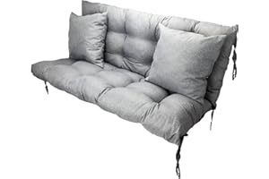 ‎GRAND FILIPPO Filippo Sitzauflagen Gartenmöbel 180 x 55 x 55 cm Grau - Kissen Hollywoodschaukel Beständig Gegen Schimmel – Handgefertigt Polster für Hollywoodschaukel mit Befestigungsschnüre